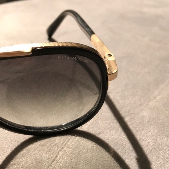 Dita Sunglasses DRX 2031B Mach Two 2 Black and Shiny 18KT Gold Brown Gradient main image 13